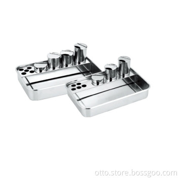 Stainless steel vinegary dish (with four bottles)